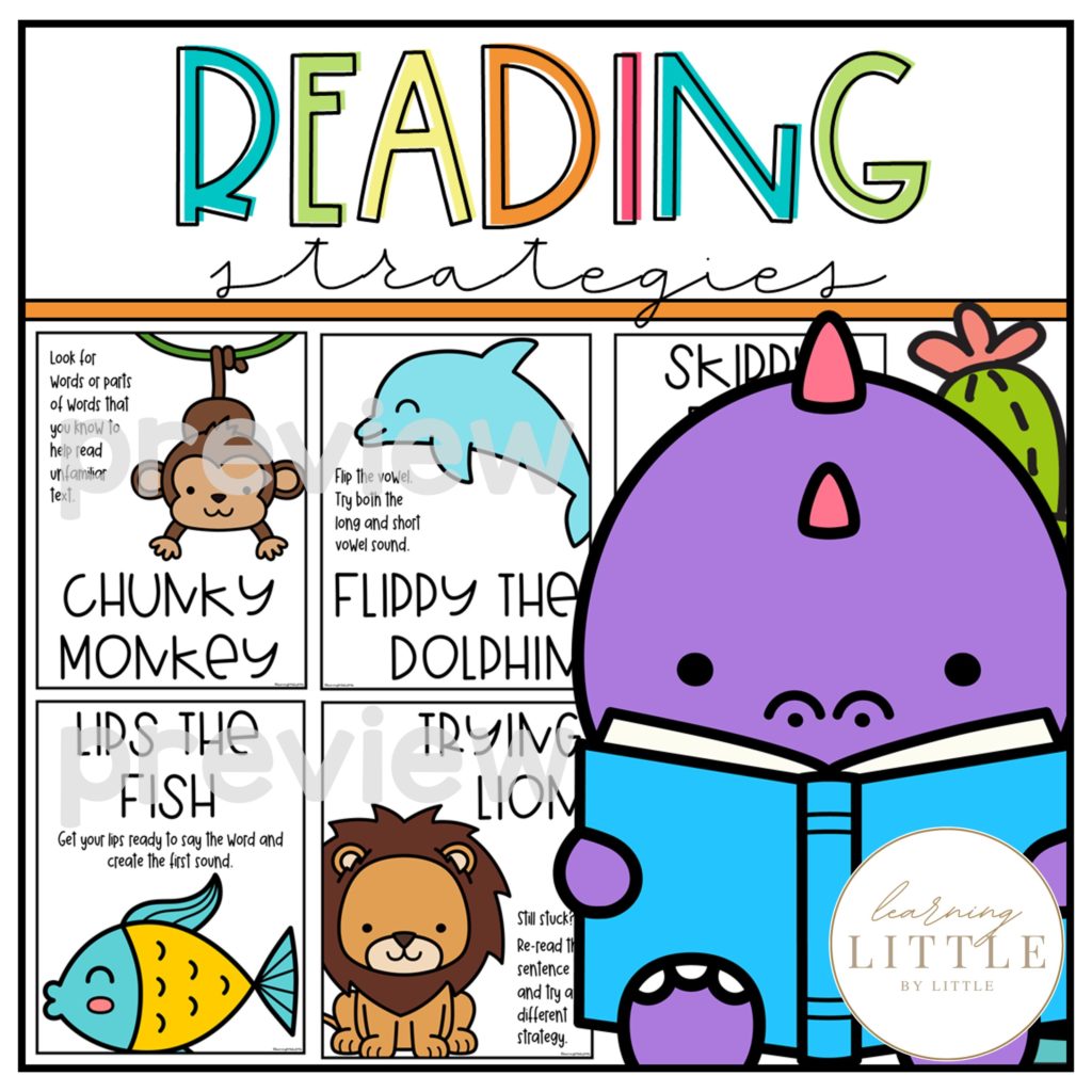 Reading Strategy Posters for beginning readers, use ti decode text.