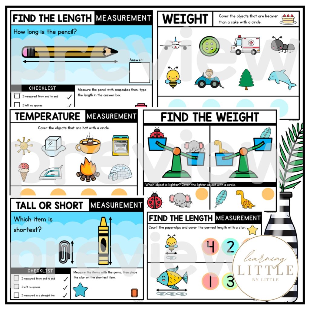 Digital Measurement Kindergarten Google Slides