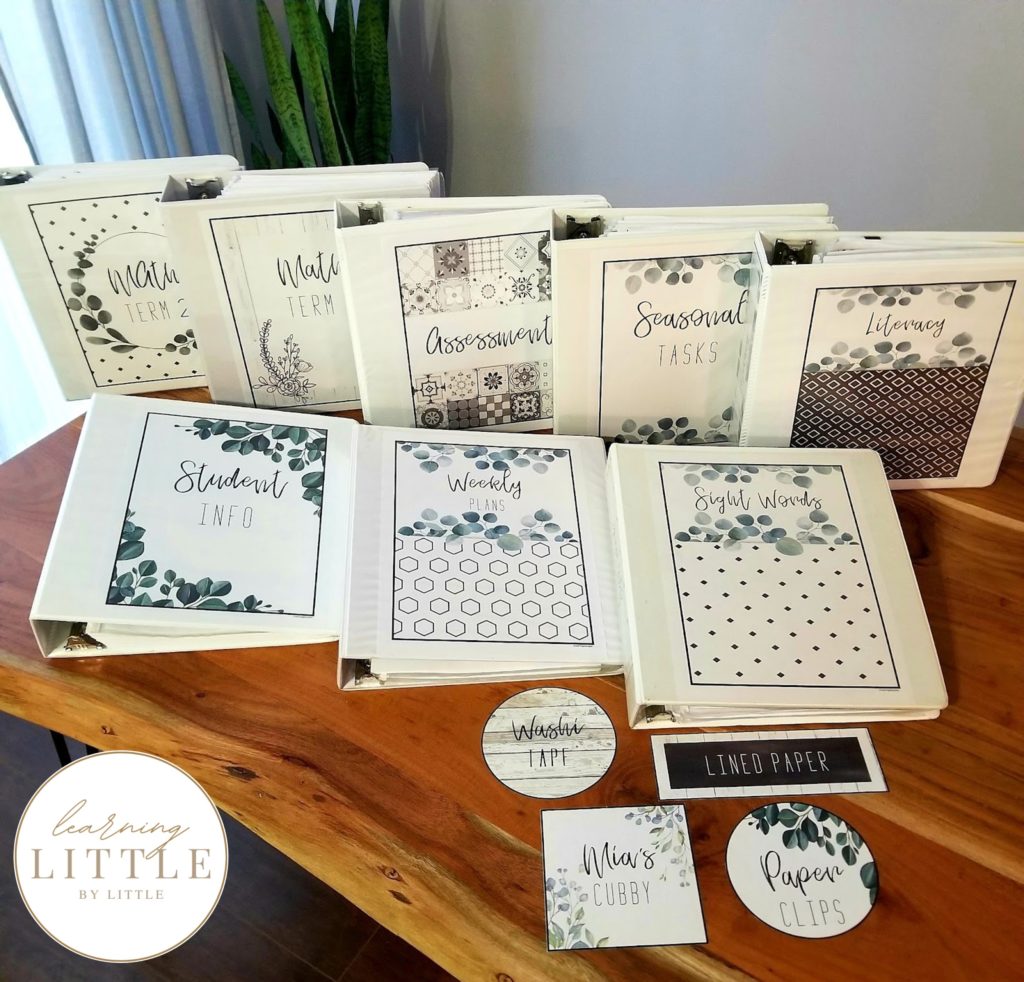 Botanical Binders and Labels | Botanical Farmhouse Classroom Decor